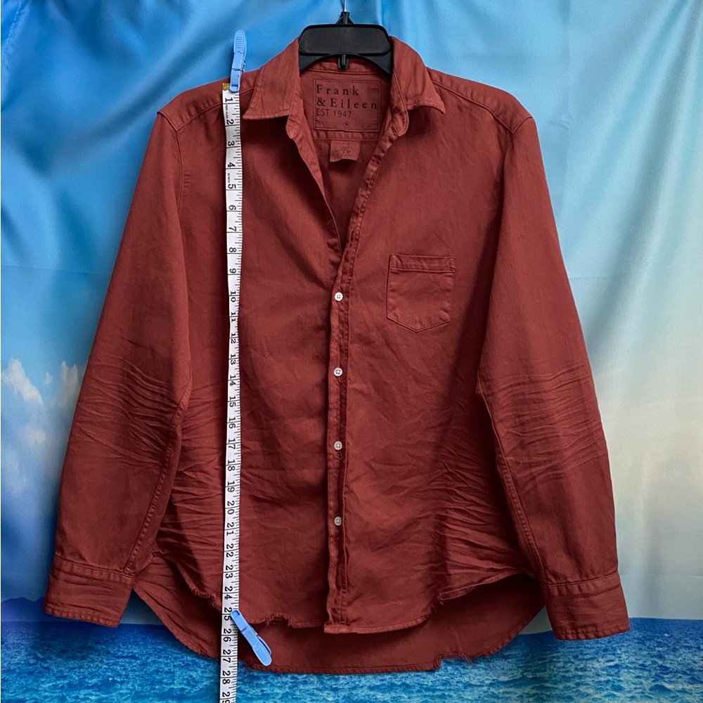 Frank & Eileen Eileen Button-Up Shirt Famous Denim Size: S Rust - Picture 13 of 16